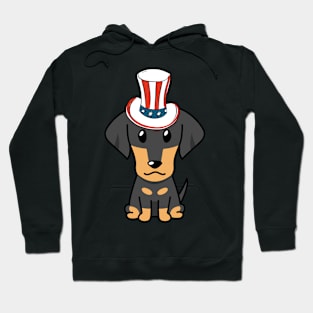 Funny dachshund dog is wearing uncle sam hat Hoodie